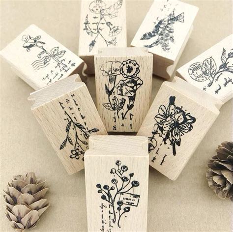 Flower Letter Wooden Stamps | Flower stamp, Diy stamp