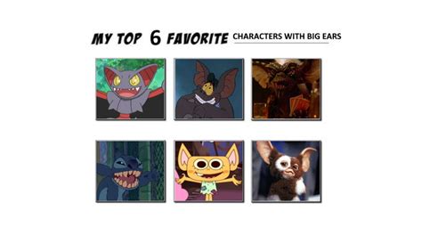 6 Favorite Characters with Big Ears Meme by 98bokaj on DeviantArt