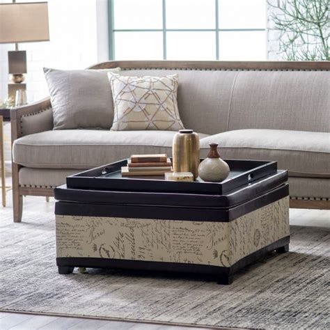 Storage Ottoman Coffee Table With Reversible Tray Tops - Coffee Table ...