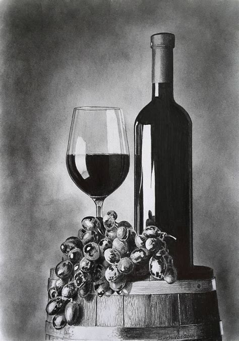 Wine Grapes Still Life Original Pencil Drawing Wall Art - Etsy