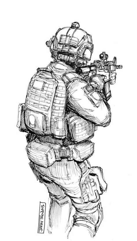 Pin by Roger Cyr on army | Soldier drawing, Military drawings, Military art