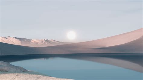 Desert Landscape Lake Sunrise Windows 11 4K HD Windows 11 Wallpapers ...