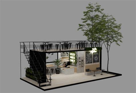 Outdoor coffee shop 20ft shipping container cafe kiosk design