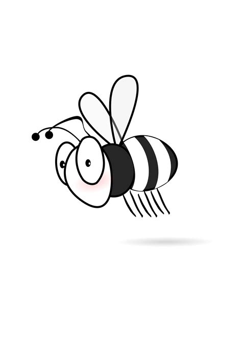 Bee Clip Art Black And White Cute