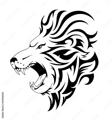 Lion tribal tattoo design Stock Vector | Adobe Stock