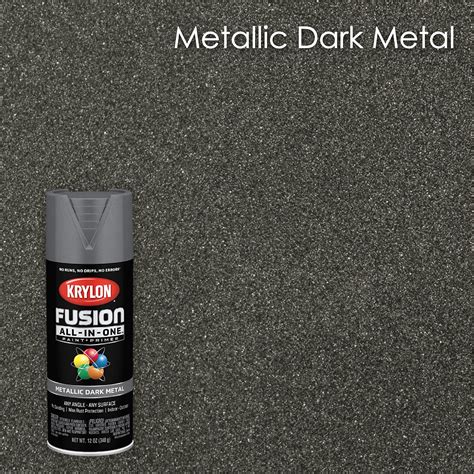 Krylon Fusion All-In-One Spray Paint, Metallic Dark Metal, 12 oz ...