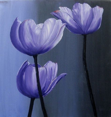 Purple Tulips acrylic painting | Diy art painting, Flower painting, Art ...