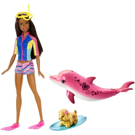 Barbie Dolphin Magic Barbie Doll with Snorkel Mask & Fins - Walmart.com ...