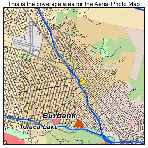 Aerial Photography Map of Burbank, CA California