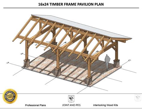 16x24 Timber Frame Pavilion Plan