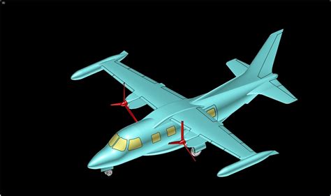 3d 3ds mitsubishi mu-2 aircraft solid