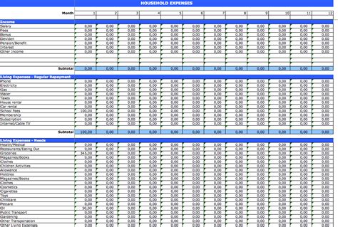 Household Expense Tracker excel template for free