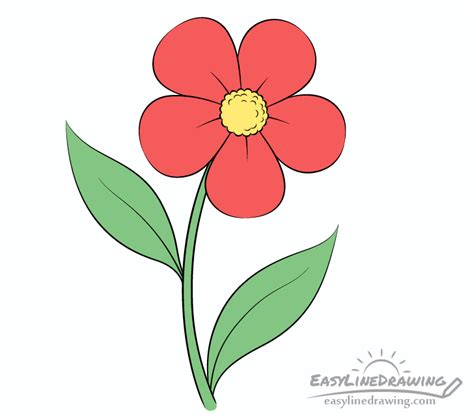 How to Draw a Flower Step by Step - EasyLineDrawing