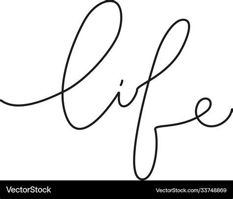 Word life handwritten one line calligraphy Vector Image