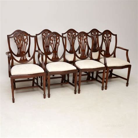 8 Antique Georgian Style Mahogany Dining Chairs - Antiques Atlas