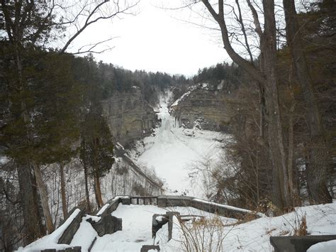 View of the Taughannock Falls ice display taken 10-march-2015 after the ...