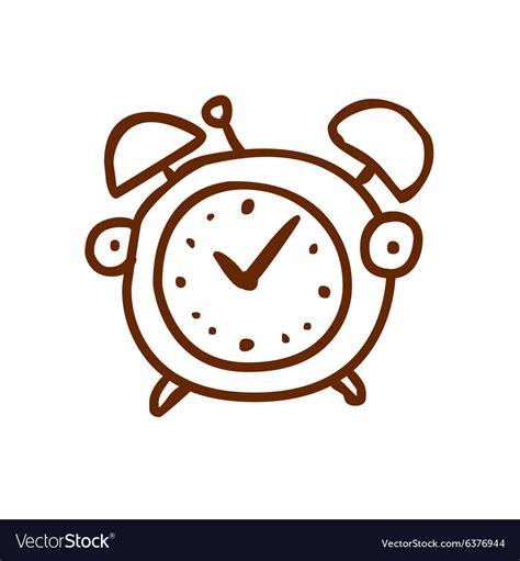 Hand drawn alarm clock Royalty Free Vector Image