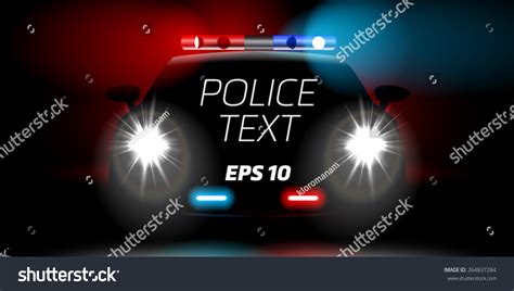 Realistic Police Car Front View Stock Vector (Royalty Free) 264837284