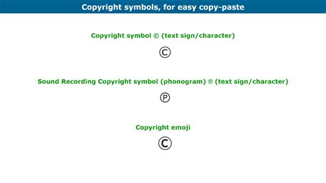 Copyright symbols (C) ©, (P) ℗ (easy copy-paste)