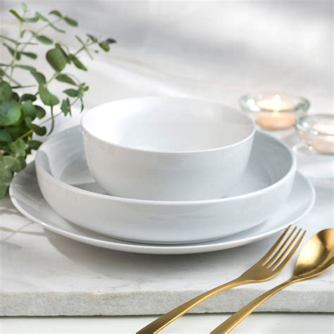 White Essential 12 Piece Entree Bowl Dinnerware Set – Euro Ceramica