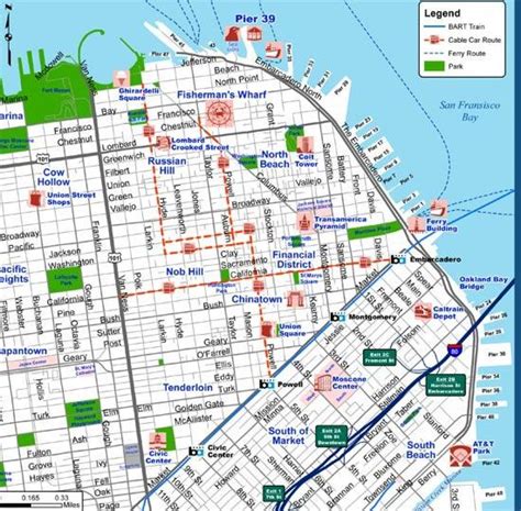 San Francisco tourist map - San Francisco city map tourist (California ...