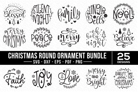 Christmas Round Ornament SVG Bundle Graphic by CraftlabSVG · Creative ...