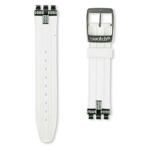 White rubber watch strap Swatch Irony Medium Fancy Me AYLS430 17mm