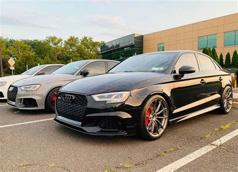 Audi RS3 8V Sedan Black with Forged ALTI GT1 Aftermarket Wheels | Wheel ...