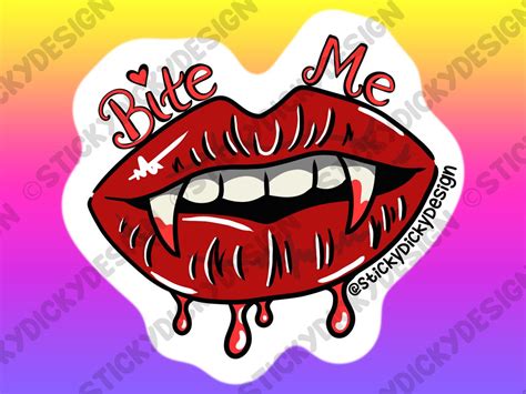 Vampire Bite Me Sticker - Etsy