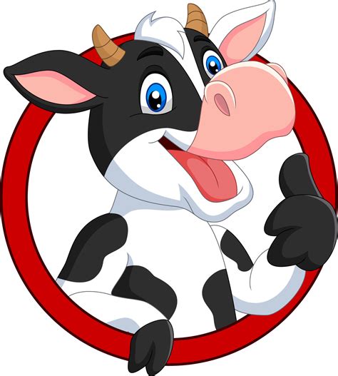 Cartoon happy cow giving thumb up 8733612 Vector Art at Vecteezy