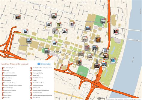 St. Louis Printable Tourist Map | St louis attractions, St louis ...