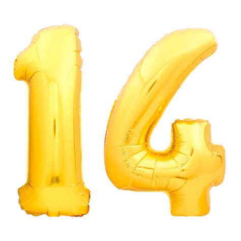 Gold Number 14 Balloon Stock Photos, Pictures & Royalty-Free Images ...