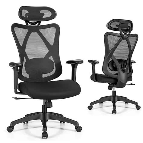 Costway Ergonomic High Back Mesh Office Chair w/Adjustable Lumbar ...