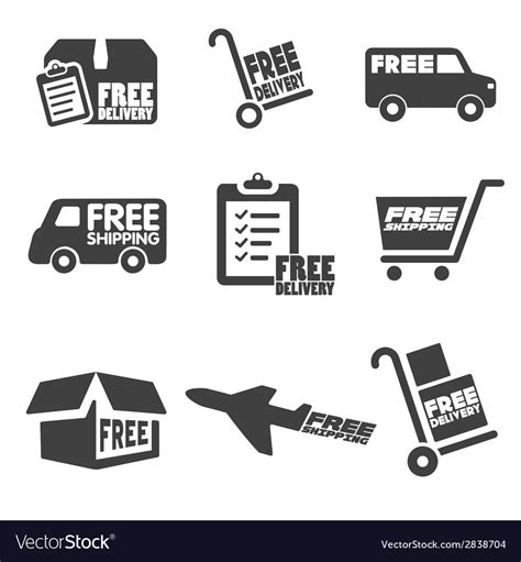 Free shipping icons and buttons pack Royalty Free Vector