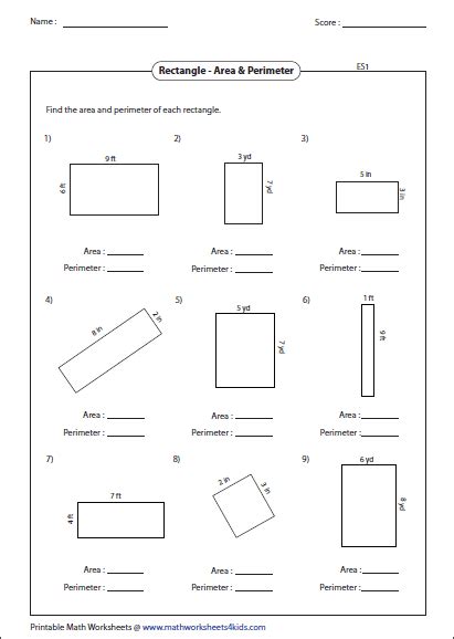 Rectangle Worksheets