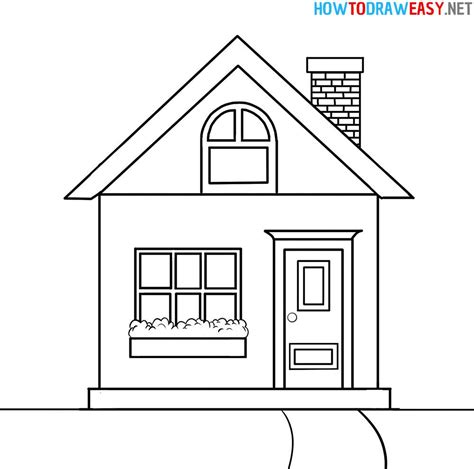 How to Draw an Easy House | Simple house drawing, House drawing ...