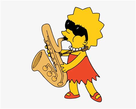 Marge Simpson - Lisa Simpson With Saxophone PNG Image | Transparent PNG ...