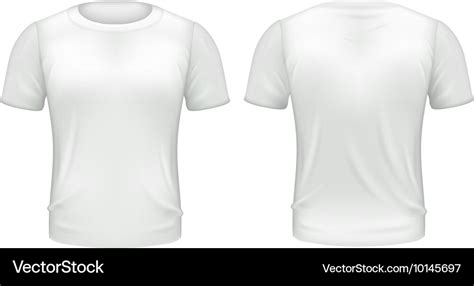 White t-shirt front back template realistic 3d Vector Image