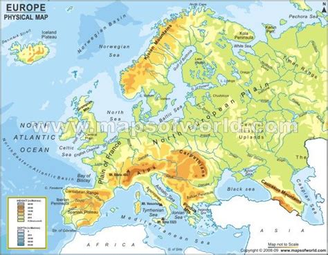 Physical Map of Europe