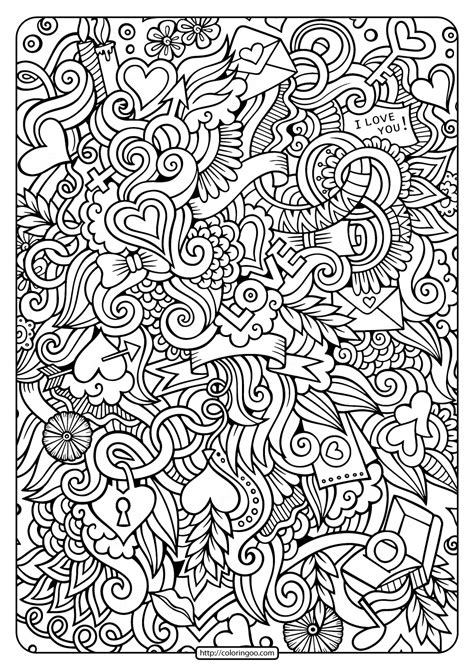 Free printable Love Doodle pdf coloring pages and books for kids of all ...