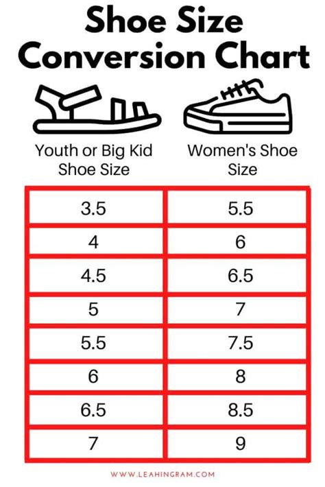 How to Convert Youth to Women's Shoe Sizes - 2024