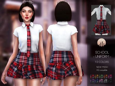 School Uniform BD99 DOWNLOAD: 10 colors Found in TSR Category 'Sims 4 ...