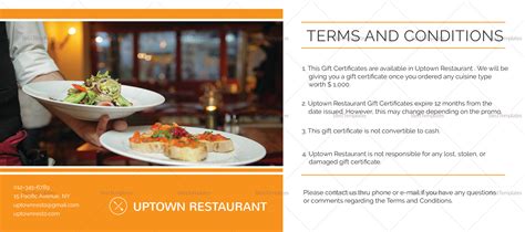 Restaurant Gift Certificate Design Template in PSD, Word, Publisher ...