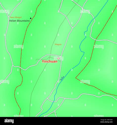 Map of Yinchuan City in China Stock Photo - Alamy