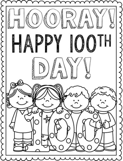 100th Day Of School 2022 Coloring Pages