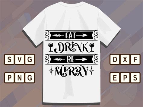 Eat Drink Be Merry Svg Cut File Graphic by arustudio50 · Creative Fabrica