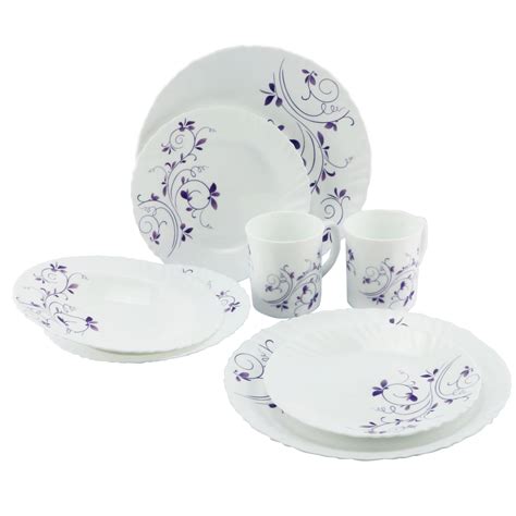 LaOpala 8 Piece Classique Decorated Dinnerware Set - Dazzle Purple ...