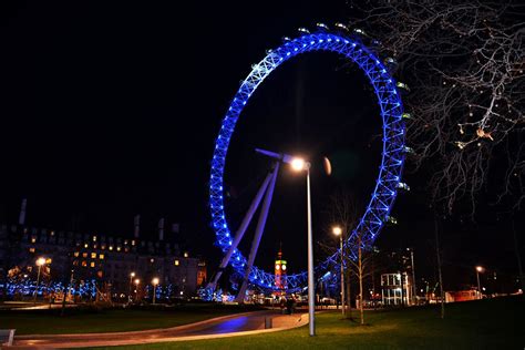 Free stock photo of giant ferris wheel, London Eye at night, London UK