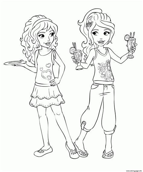 Lego Friends Mia Drinks Coloring Pages Printable