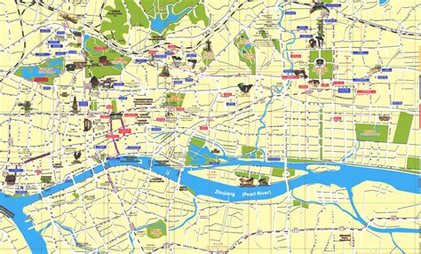 Canton Guangzhou City Tourist Map - Guangzhou • mappery